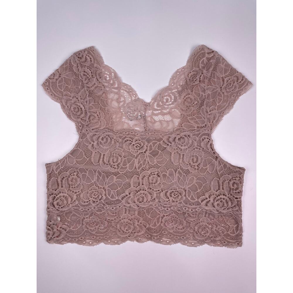 Free People Intimately Lace Bralette Top Medium Pink Nude - Picture 6 of 8